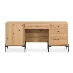 Edwin Executive Desk - Light Oak Resin
