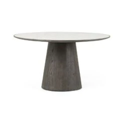Laurel Round Dining Table - White Marble