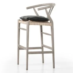 Modelo Bar + Counter Stool - Bar Stool - Weathered Grey - Pebble Black -France and Son Store 228279 012 DET 1