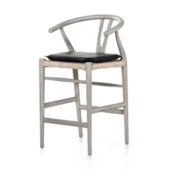Modelo Bar + Counter Stool - Counter Stool - Weathered Grey - Pebble Black 12 Modelo Bar + Counter Stool - Counter Stool - Weathered Grey - Pebble Black -France and Son Store 228279 021 PRM 1