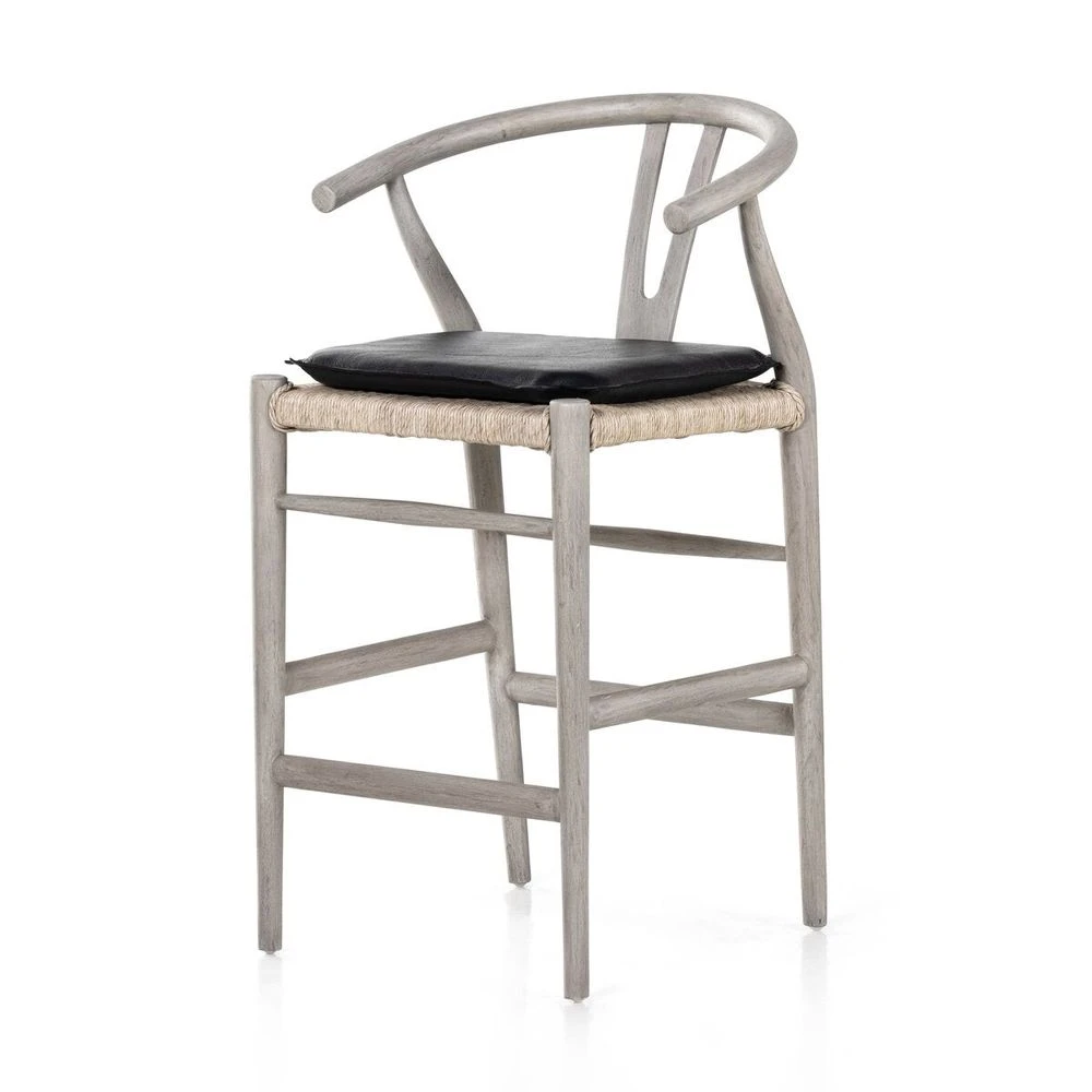 Modelo Bar + Counter Stool - Counter Stool - Weathered Grey - Pebble Black 4 Modelo Bar + Counter Stool - Counter Stool - Weathered Grey - Pebble Black - Image 2