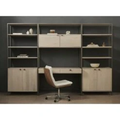 Troy Modular Wall Desk With 2 Bookcases - Dove Poplar -France and Son Store 228708 003 HOV 1