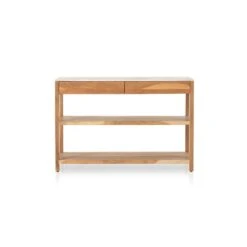 Amity Small Kitchen Island - Smoked Acacia