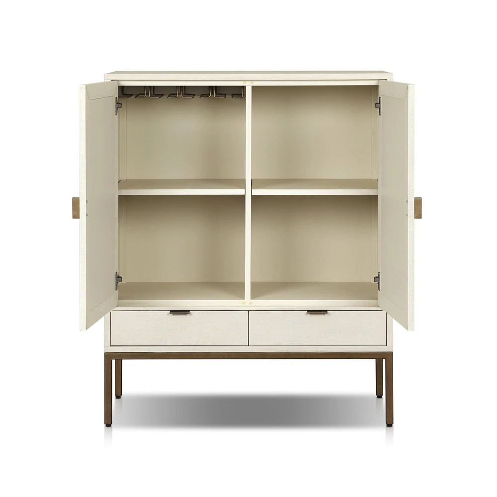 Cressida Bar Cabinet - Ivory Painted Linen 11 Cressida Bar Cabinet - Ivory Painted Linen - Image 9