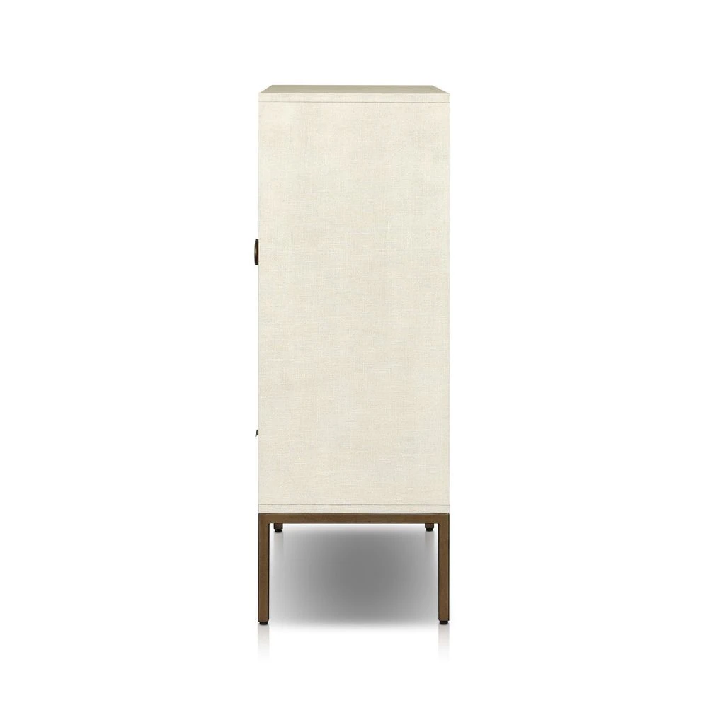 Cressida Bar Cabinet - Ivory Painted Linen 5 Cressida Bar Cabinet - Ivory Painted Linen - Image 3