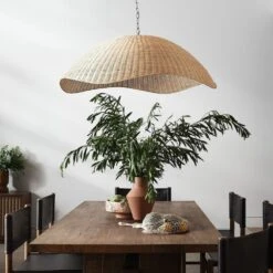Grand Woven Rattan Pendant - Natural Rattan -France and Son Store 230938 001 ESS 1