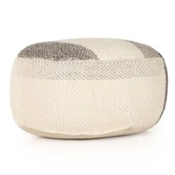 Langley Floor Cushion - Brown, Cream 18 Langley Floor Cushion - Brown, Cream -France and Son Store 231401 001 FRT 1