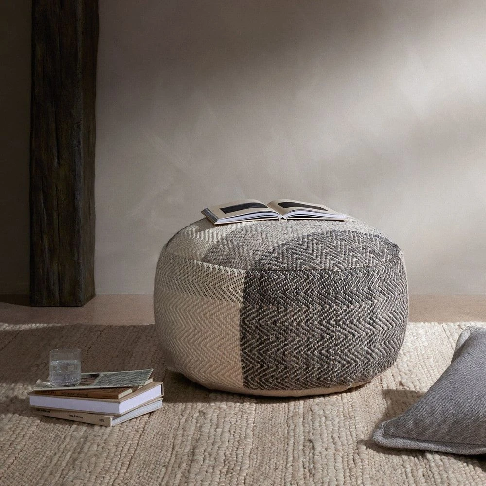 Langley Floor Cushion - Brown, Cream 12 Langley Floor Cushion - Brown, Cream - Image 10