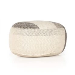 Langley Floor Cushion - Brown, Cream