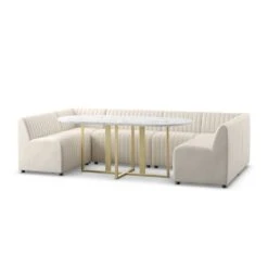 Alexander Dining Banquette, U Shape - 119.5" - Capri Oatmeal -France and Son Store 231703 001 PRM 2