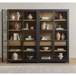 Veneto Double Cabinet - Drifted Matte Black -France and Son Store 232216 001 HOV 1