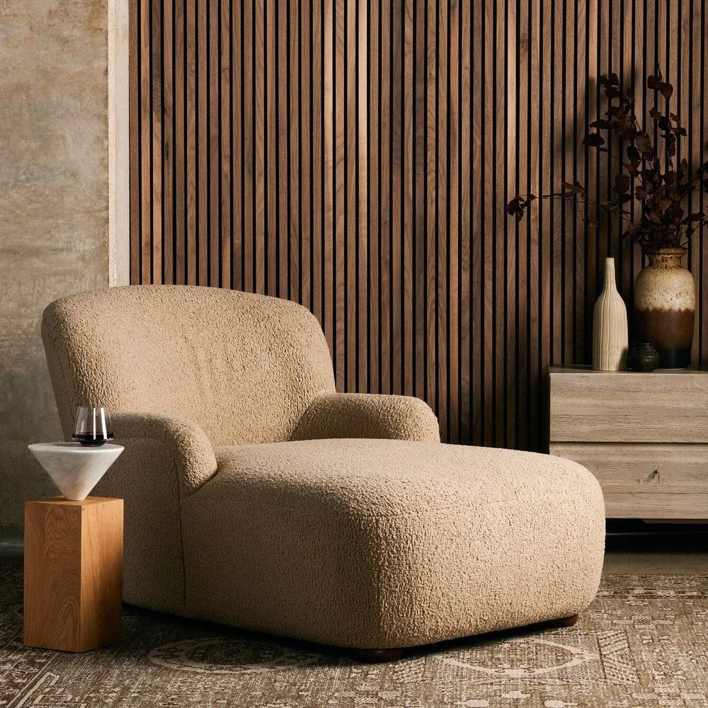 Haviland Chaise Lounge - Sheepskin Camel 4 Haviland Chaise Lounge - Sheepskin Camel - Image 2