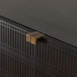 Shelby Bar Cabinet - Carved Vintage Brown 21 Shelby Bar Cabinet - Carved Vintage Brown -France and Son Store 235482 001 DET 3