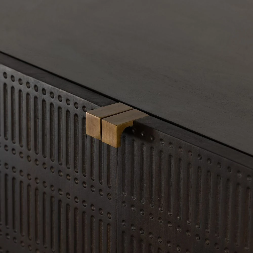 Shelby Bar Cabinet - Carved Vintage Brown 10 Shelby Bar Cabinet - Carved Vintage Brown - Image 8