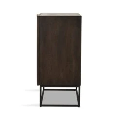 Shelby Bar Cabinet - Carved Vintage Brown 18 Shelby Bar Cabinet - Carved Vintage Brown -France and Son Store 235482 001 SID 1