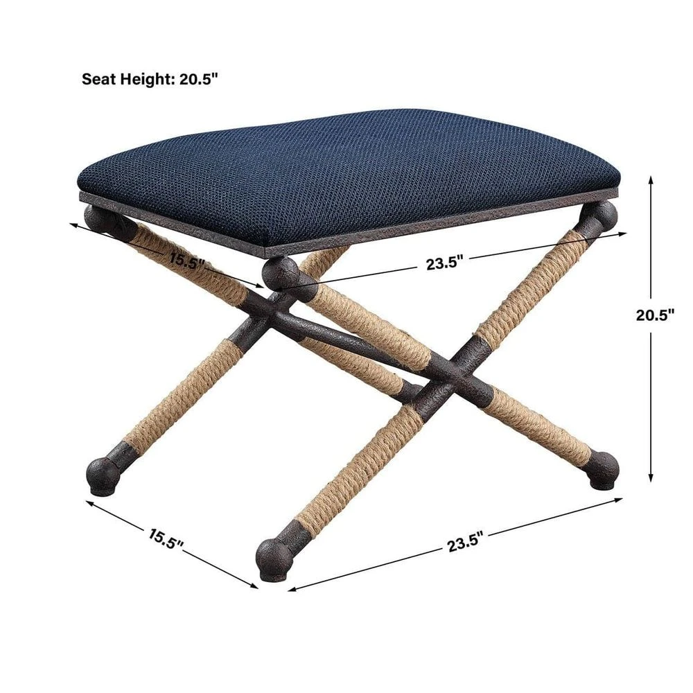 Firth Small Bench, Navy 6 Firth Small Bench, Navy - Image 4