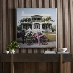 Coastal Hostess By Slim Aarons - 48x48 - White Maple Floater -France and Son Store 236281 001 HOV 1