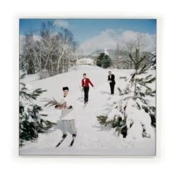 Alpine Waiters By Slim Aarons - White Maple Floater