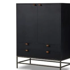 Troy Bar Cabinet - Black Wash Poplar -France and Son Store 236606 002 DET 3