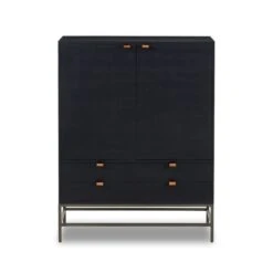 Troy Bar Cabinet - Black Wash Poplar