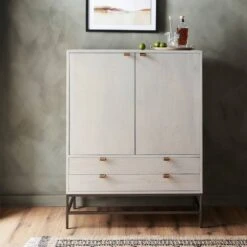 Troy Bar Cabinet - Dove Poplar -France and Son Store 236606 003 ESS Closed