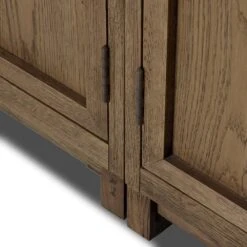 Veneto Panel And Glass Door Double Cabinet - Drifted Oak Solid -France and Son Store 237536 002 DET 10