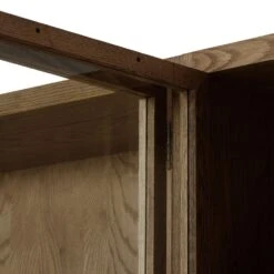 Veneto Panel And Glass Door Double Cabinet - Drifted Oak Solid -France and Son Store 237536 002 DET 1 ccace8ca 6d3e 4806 b802 4ef50670c1bd