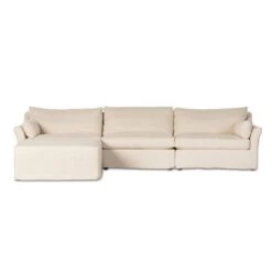 Fairview 3-Piece Slipcover Sectional W/ Ottoman
