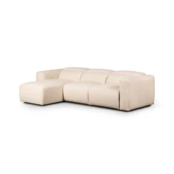 Fauna Power Recliner 3-Piece Sectional W/ Chaise - Antigo Natural - Left Chaise -France and Son Store 238963 001 PRM 1