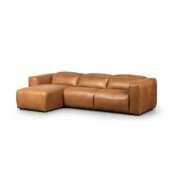 Fauna Power Recliner 3-Piece Sectional W/ Chaise - Sonoma Butterscotch - Left Chaise -France and Son Store 238963 002 PRM 1