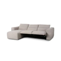 Fauna Power Recliner 3-Piece Sectional W/ Chaise - Laken Stone - Left Chaise