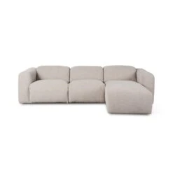 Fauna Power Recliner 3-Piece Sectional W/ Chaise - Laken Stone - Right Chaise -France and Son Store 238969 003 FRT 1