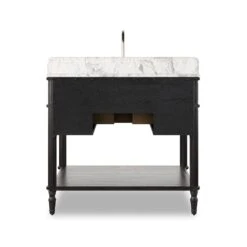 Toulouse Single Vanity - Satin Black Veneer -France and Son Store 239880 006 BCK