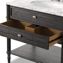 Toulouse Single Vanity - Satin Black Veneer -France and Son Store 239880 006 DET 02
