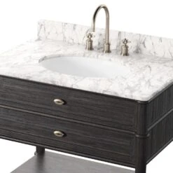 Toulouse Single Vanity - Satin Black Veneer -France and Son Store 239880 006 DET 03