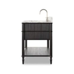 Toulouse Single Vanity - Satin Black Veneer -France and Son Store 239880 006 SID