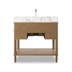 Toulouse Single Vanity - Washed Blonde Oak Veneer -France and Son Store 239880 007 BCK