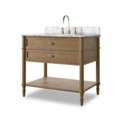 Toulouse Single Vanity - Washed Blonde Oak Veneer -France and Son Store 239880 007 PRM 8a23a09d 1bf9 4d48 88ee 50647eb107d1