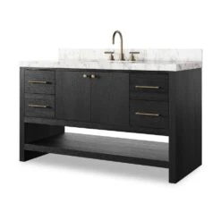 Aspen Single Wide Vanity - Black Wash Oak -France and Son Store 240194 003 PRM 1