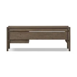 Maeve Desk - Grey Reclaimed French Oak - Grey, Brass -France and Son Store 242280 002 BCK 1