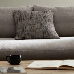 Artisan Stripe Wool Pillow - 20"X20" - Black Wool -France and Son Store 242314 005 ESS 1