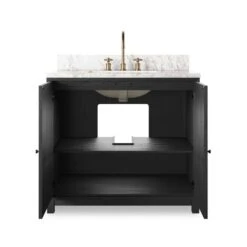 Veneto Single Vanity - Satin Drifted Black -France and Son Store 242422 001 DET 4
