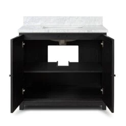 Veneto Single Vanity - Satin Drifted Black -France and Son Store 242422 001 OPN 1