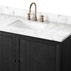 Veneto Single Wide Vanity - Satin Drifted Black -France and Son Store 242423 001 DET 3