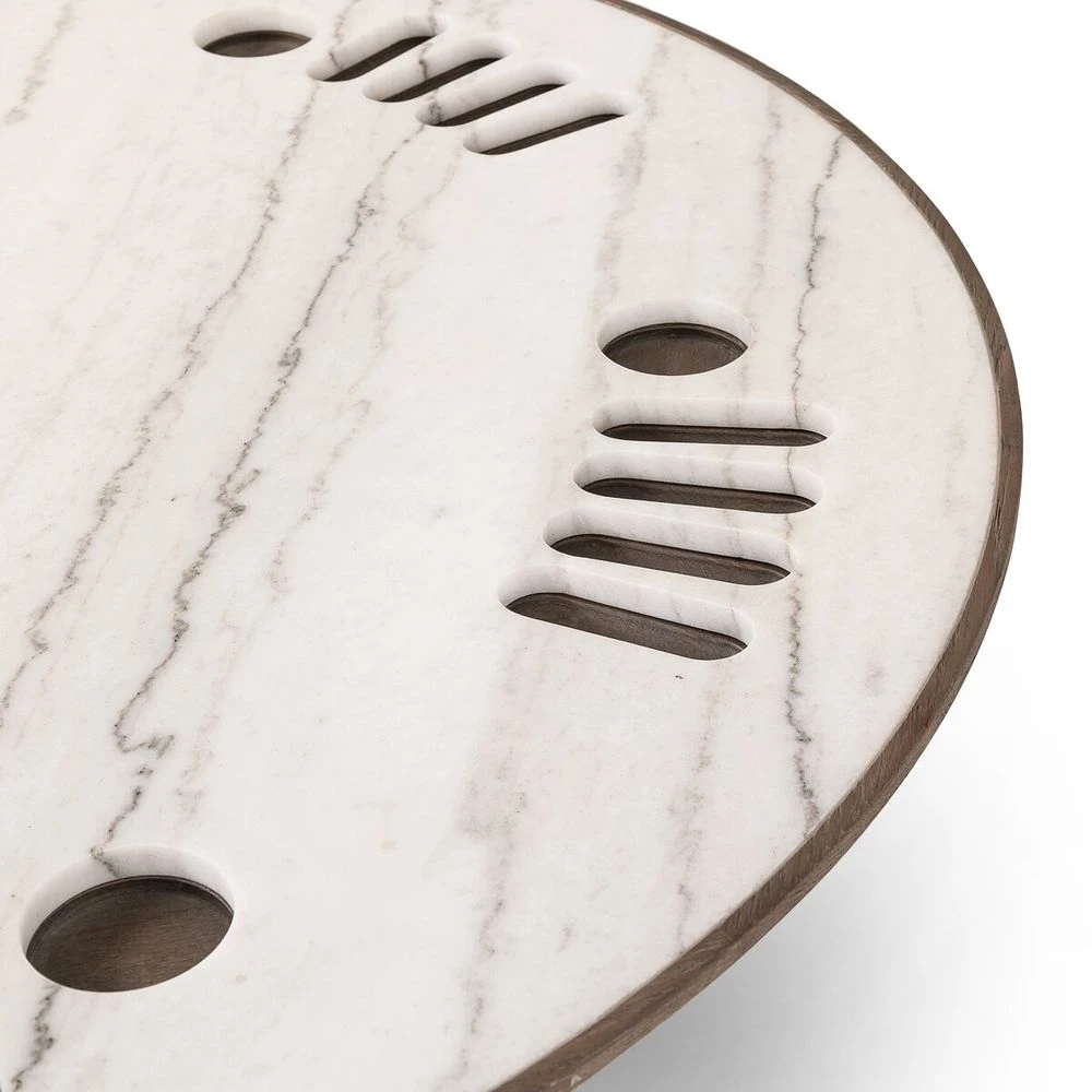 Laurel Poker Table - White Marble 5 Laurel Poker Table - White Marble - Image 3