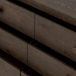 Valen 6 Drawer Dresser - Rustic Brown Oak Veneer 27 Valen 6 Drawer Dresser - Rustic Brown Oak Veneer -France and Son Store 244511 002 DET 7