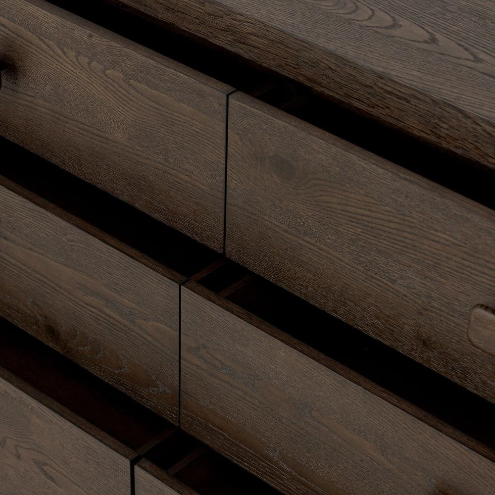 Valen 6 Drawer Dresser - Rustic Brown Oak Veneer 15 Valen 6 Drawer Dresser - Rustic Brown Oak Veneer - Image 13