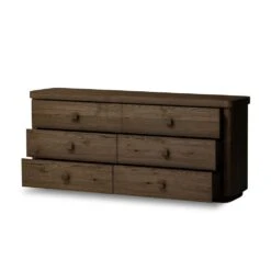 Valen 6 Drawer Dresser - Rustic Brown Oak Veneer 22 Valen 6 Drawer Dresser - Rustic Brown Oak Veneer -France and Son Store 244511 002 OPN 1