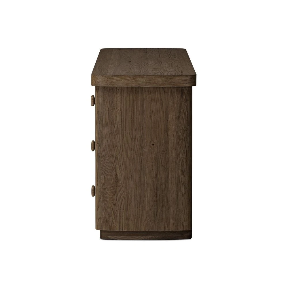 Valen 6 Drawer Dresser - Rustic Brown Oak Veneer 5 Valen 6 Drawer Dresser - Rustic Brown Oak Veneer - Image 3