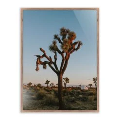 Camp Sunrise/Joshua Tree By Wesley And Emma Teague - 48"X72" - Rustic Walnut - Framed Metal